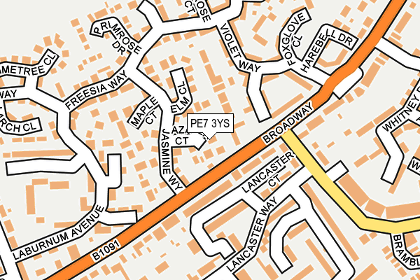 PE7 3YS map - OS OpenMap – Local (Ordnance Survey)