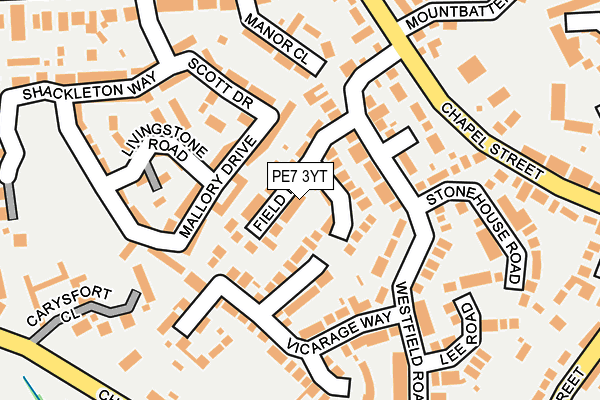PE7 3YT map - OS OpenMap – Local (Ordnance Survey)