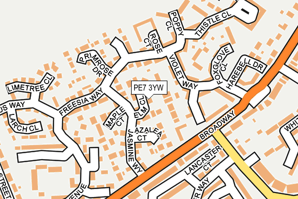 PE7 3YW map - OS OpenMap – Local (Ordnance Survey)