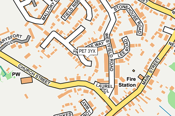 PE7 3YX map - OS OpenMap – Local (Ordnance Survey)