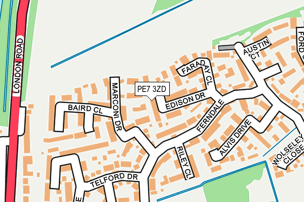 PE7 3ZD map - OS OpenMap – Local (Ordnance Survey)