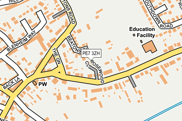 PE7 3ZH map - OS OpenMap – Local (Ordnance Survey)