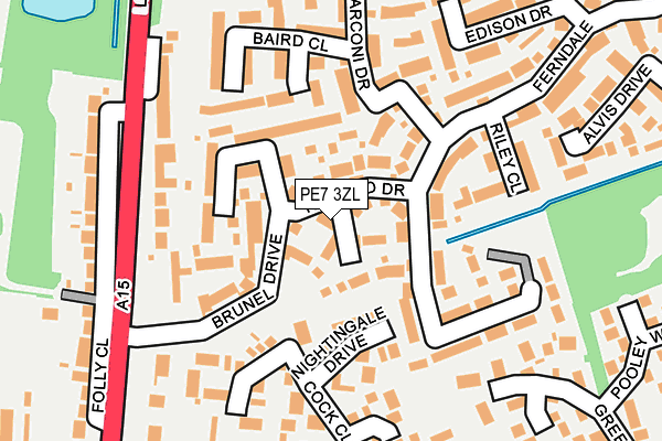 PE7 3ZL map - OS OpenMap – Local (Ordnance Survey)