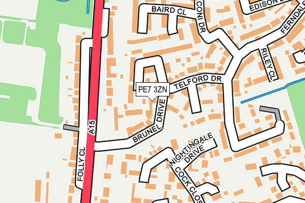 PE7 3ZN map - OS OpenMap – Local (Ordnance Survey)