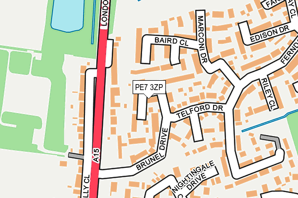 PE7 3ZP map - OS OpenMap – Local (Ordnance Survey)