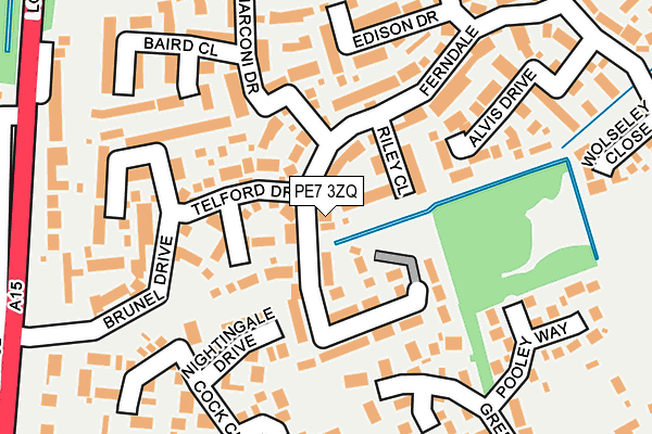PE7 3ZQ map - OS OpenMap – Local (Ordnance Survey)