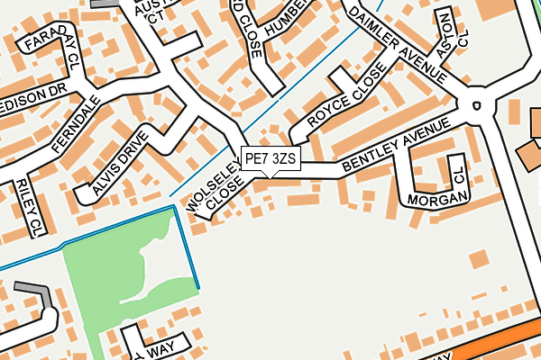 PE7 3ZS map - OS OpenMap – Local (Ordnance Survey)