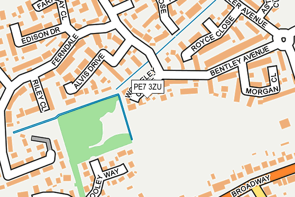 PE7 3ZU map - OS OpenMap – Local (Ordnance Survey)
