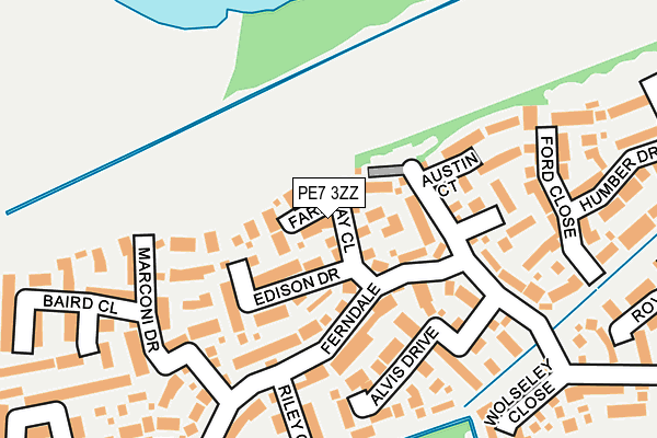 PE7 3ZZ map - OS OpenMap – Local (Ordnance Survey)