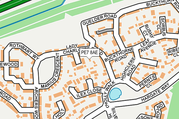 PE7 8AE map - OS OpenMap – Local (Ordnance Survey)