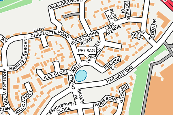 PE7 8AG map - OS OpenMap – Local (Ordnance Survey)