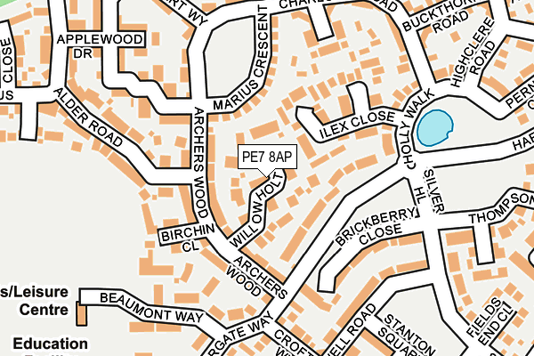 PE7 8AP map - OS OpenMap – Local (Ordnance Survey)