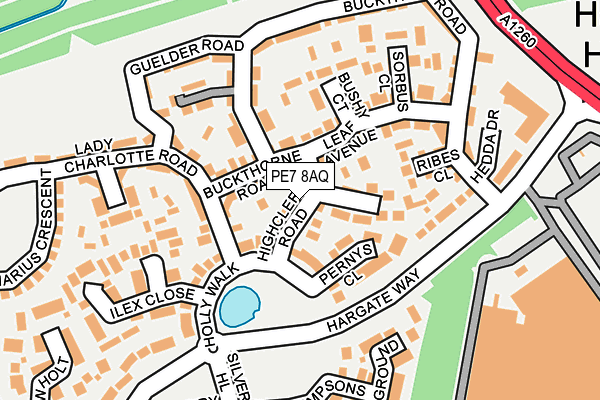 PE7 8AQ map - OS OpenMap – Local (Ordnance Survey)