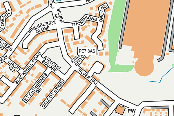 PE7 8AS map - OS OpenMap – Local (Ordnance Survey)