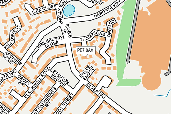 PE7 8AX map - OS OpenMap – Local (Ordnance Survey)