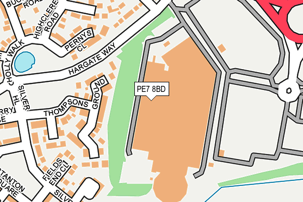 PE7 8BD map - OS OpenMap – Local (Ordnance Survey)