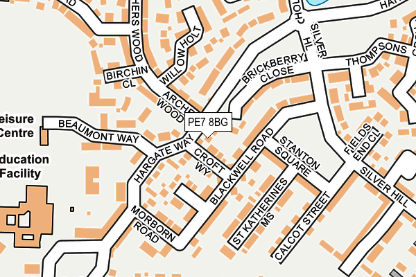PE7 8BG map - OS OpenMap – Local (Ordnance Survey)