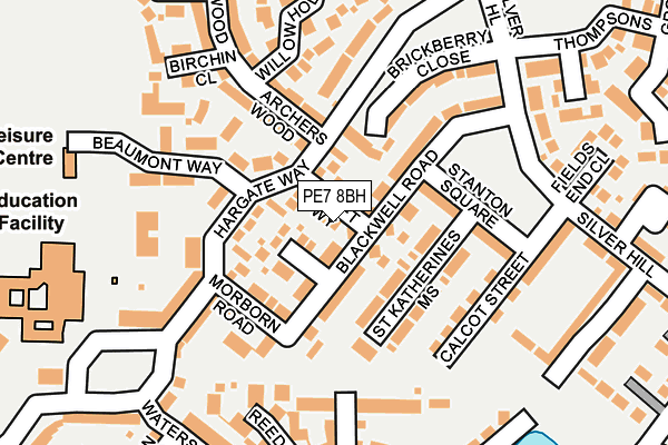 PE7 8BH map - OS OpenMap – Local (Ordnance Survey)