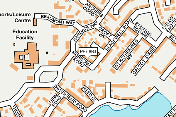 PE7 8BJ map - OS OpenMap – Local (Ordnance Survey)