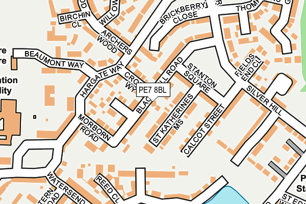 PE7 8BL map - OS OpenMap – Local (Ordnance Survey)