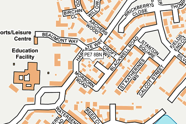 PE7 8BN map - OS OpenMap – Local (Ordnance Survey)