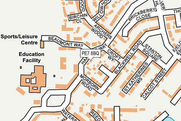 PE7 8BQ map - OS OpenMap – Local (Ordnance Survey)