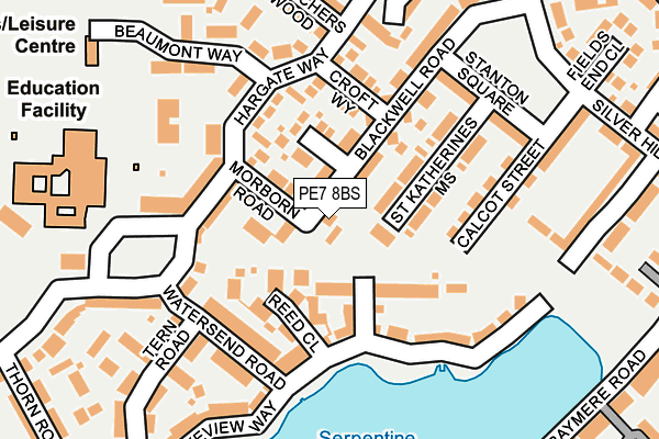 PE7 8BS map - OS OpenMap – Local (Ordnance Survey)