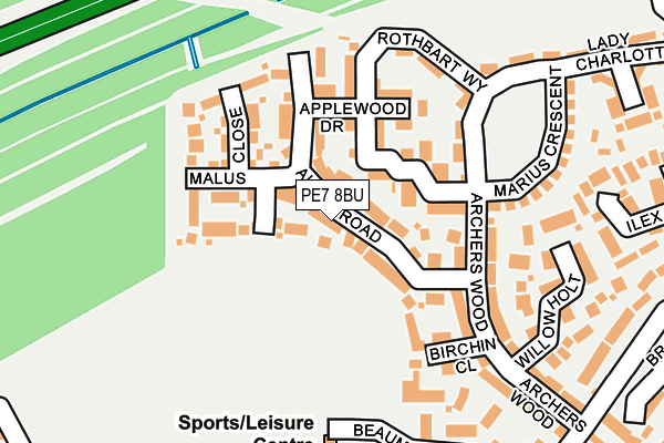 PE7 8BU map - OS OpenMap – Local (Ordnance Survey)