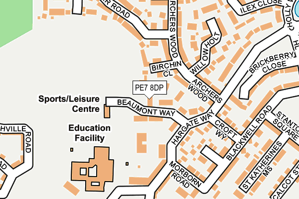 PE7 8DP map - OS OpenMap – Local (Ordnance Survey)