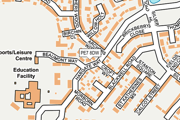 PE7 8DW map - OS OpenMap – Local (Ordnance Survey)