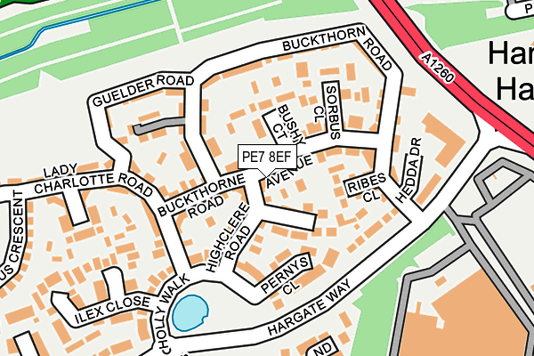 PE7 8EF map - OS OpenMap – Local (Ordnance Survey)