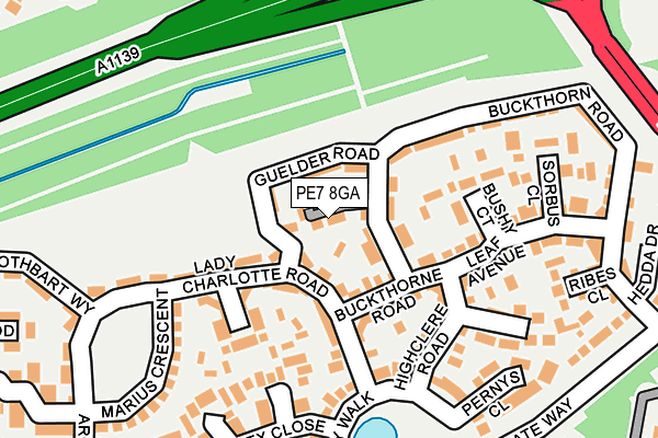 PE7 8GA map - OS OpenMap – Local (Ordnance Survey)