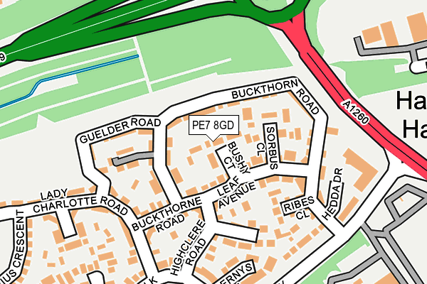 PE7 8GD map - OS OpenMap – Local (Ordnance Survey)