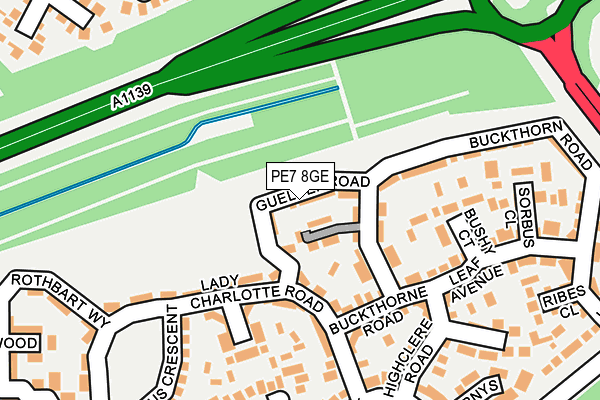 PE7 8GE map - OS OpenMap – Local (Ordnance Survey)