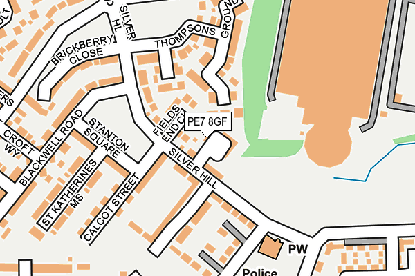 PE7 8GF map - OS OpenMap – Local (Ordnance Survey)
