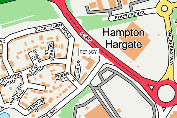 PE7 8GY map - OS OpenMap – Local (Ordnance Survey)