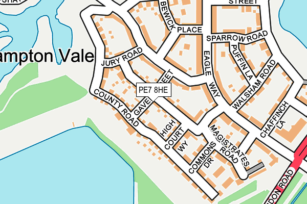 PE7 8HE map - OS OpenMap – Local (Ordnance Survey)