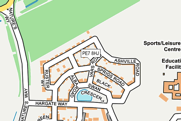 PE7 8HJ map - OS OpenMap – Local (Ordnance Survey)