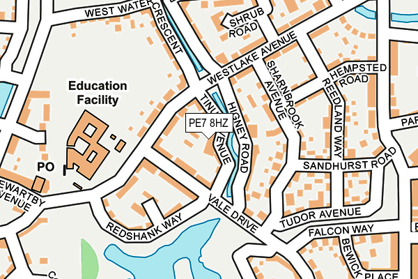 PE7 8HZ map - OS OpenMap – Local (Ordnance Survey)