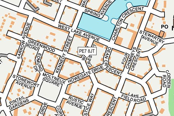 PE7 8JT map - OS OpenMap – Local (Ordnance Survey)
