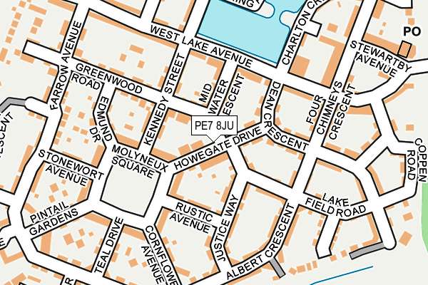 PE7 8JU map - OS OpenMap – Local (Ordnance Survey)