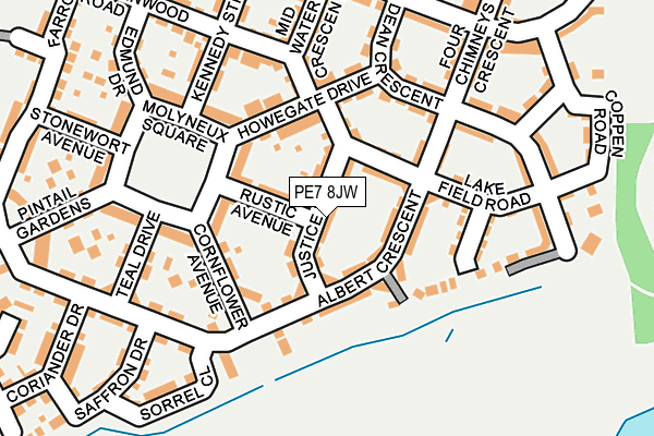 PE7 8JW map - OS OpenMap – Local (Ordnance Survey)