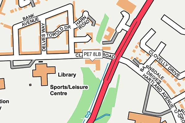 PE7 8LB map - OS OpenMap – Local (Ordnance Survey)