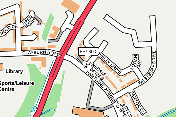 PE7 8LD map - OS OpenMap – Local (Ordnance Survey)