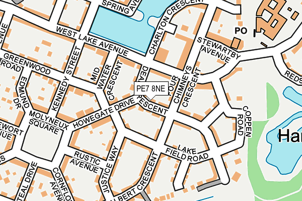 PE7 8NE map - OS OpenMap – Local (Ordnance Survey)
