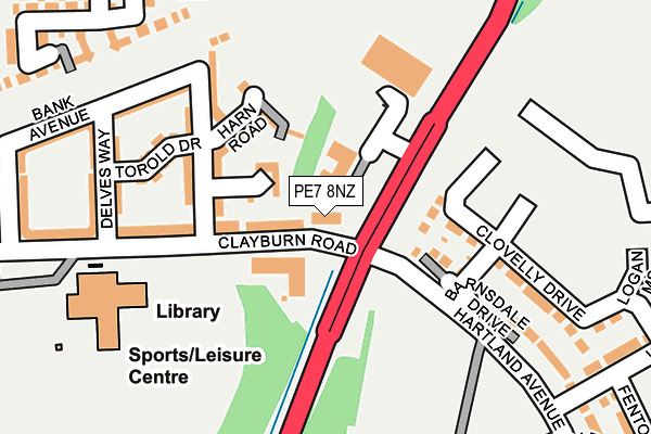 PE7 8NZ map - OS OpenMap – Local (Ordnance Survey)