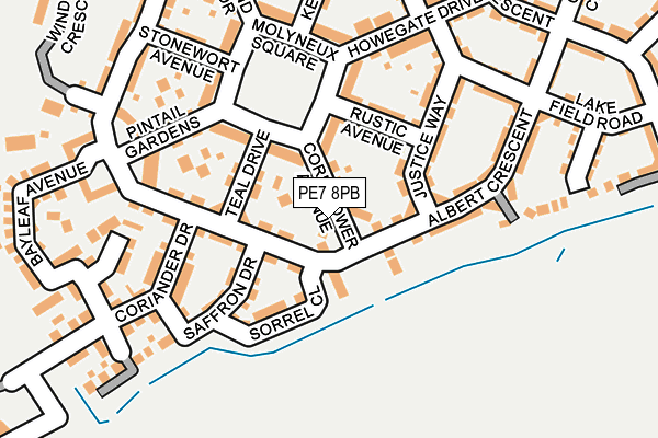 PE7 8PB map - OS OpenMap – Local (Ordnance Survey)