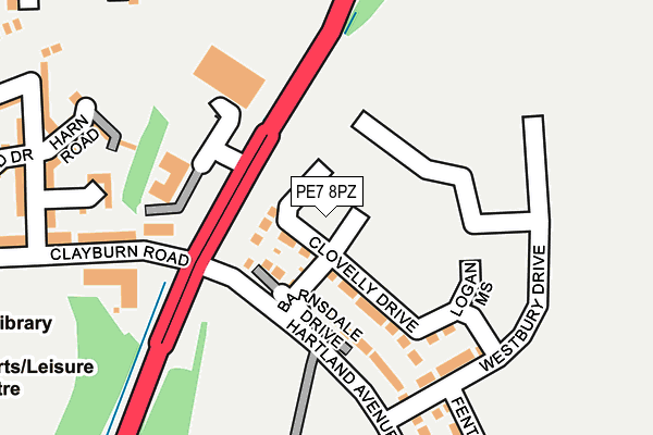 PE7 8PZ map - OS OpenMap – Local (Ordnance Survey)