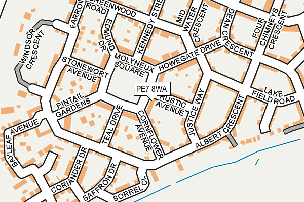 PE7 8WA map - OS OpenMap – Local (Ordnance Survey)