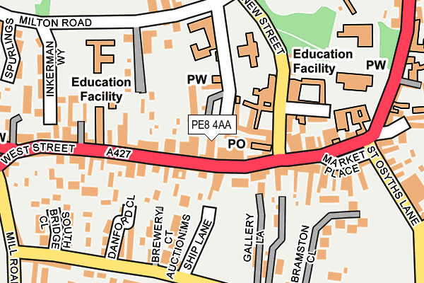 PE8 4AA map - OS OpenMap – Local (Ordnance Survey)